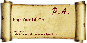 Pap Adrián névjegykártya